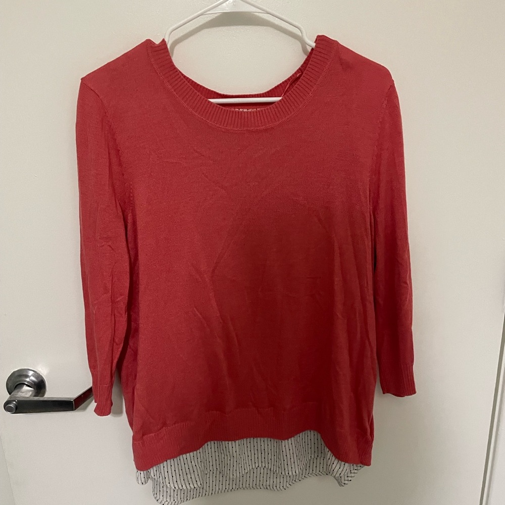 Sweater with built in blouse